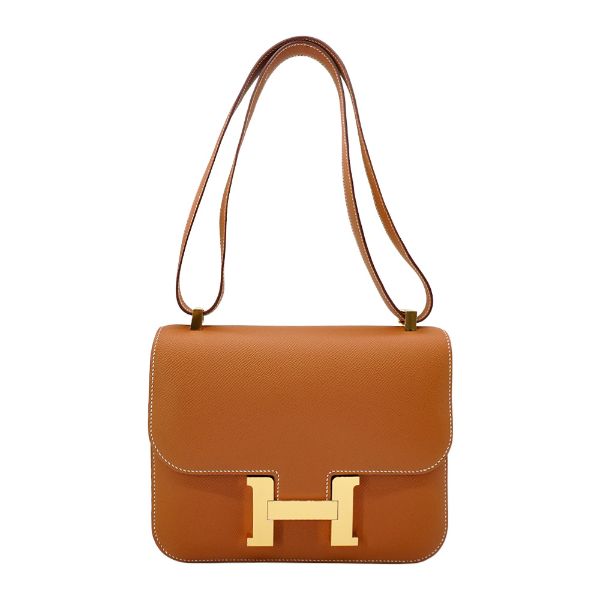圖片 Hermes 二代 Constance 24 Epsom牛皮金釦肩背/斜背(Gold棕)