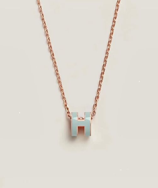 圖片 Hermes Mini pop h 薄荷綠玫瑰金項鍊