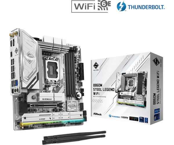 圖片 華擎 B860M Steel Legend WiFi(M-ATX/LAN2.5G+無線/註五年)12+1+1+1相