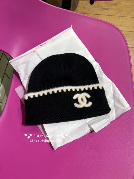 圖片 Chanel 爆款🔥黑白cc冷帽 針織帽 毛帽