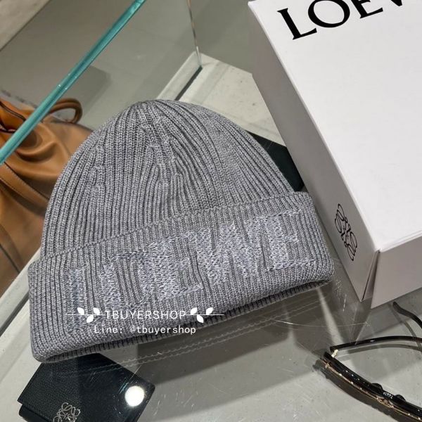 圖片 Loewe 灰字母logo 冷帽 針織帽 毛帽