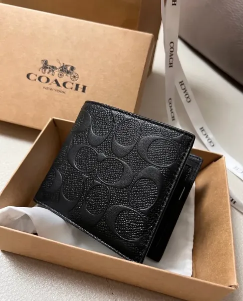 圖片 COACH 3 IN 1 WALLET 浮雕印花 牛皮短夾