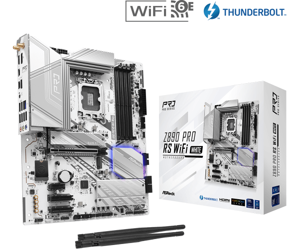 圖片 華擎 Z890 Pro RS WiFi White(ATX/LAN 2.5Gb+無線/註五年/銀白版)16+1+1相電源