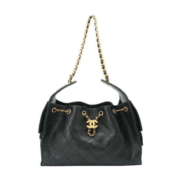 圖片 Chanel 25 Bag 粒紋牛皮金logo肩背包-小(AS5293-黑)