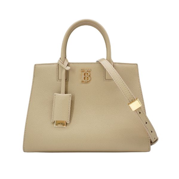 圖片 Burberry 展示品 Mini Frances Bag 牛皮TB手提斜背二用包(8072516-奶茶)