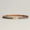 圖片 Hermes Kelly Belt 象灰金