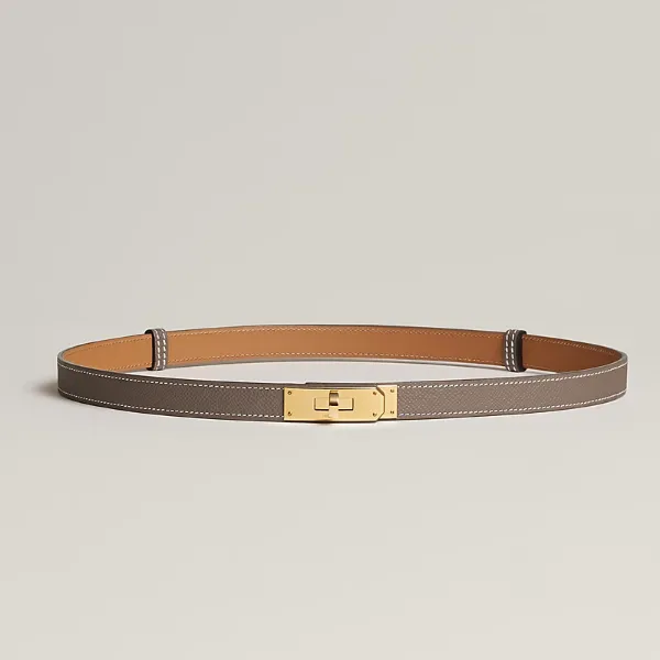 圖片 Hermes Kelly Belt 象灰金