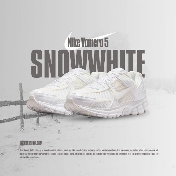 NICEDAY 現貨 Nike Zoom Vomero 5 Triple White 純白 白 奶油白 奶油 女鞋 復古 IB4397-100