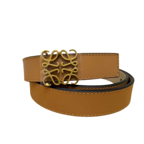 圖片 【LOEWE】光滑小牛皮 Anagram 雙面腰帶 暖沙色/淺燕麥色 - E821Z26X03 2965