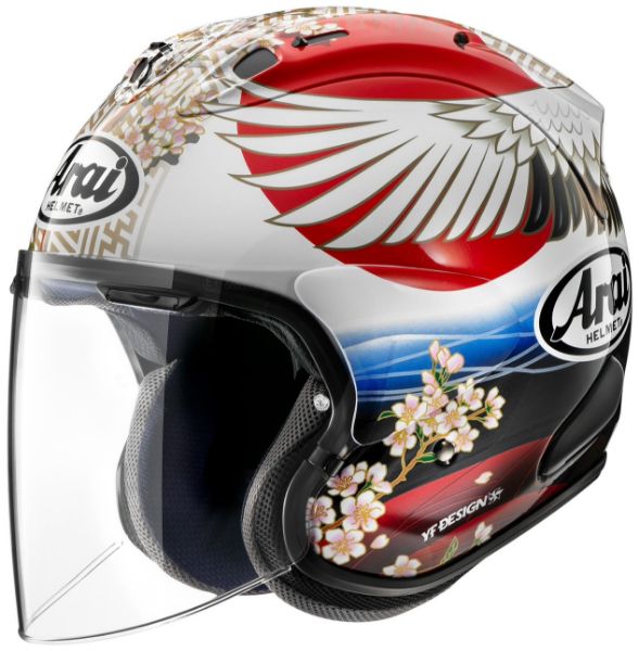 圖片 UPC騎士精品_台中店 ARAI VZ-RAM 彩繪款  TSUBASA 丹頂鶴 安全帽 進口帽 半罩
