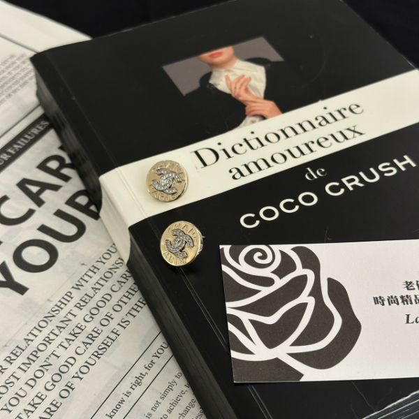 圖片 CHANEL 25A 金幣銀鑽雙C耳環