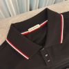 圖片 MONCLER 三色飾邊棉黑色Polo衫