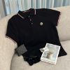 圖片 MONCLER 三色飾邊棉黑色Polo衫