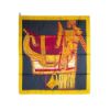 圖片 Hermes Carre 宮廷風格馬鞍圖騰絲巾/方巾-90cm(黑/黃/紅)
