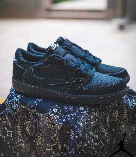 圖片 TravisScott Air Jordan 1 OG Black Phantom 聯名款 全黑 DM7866-001