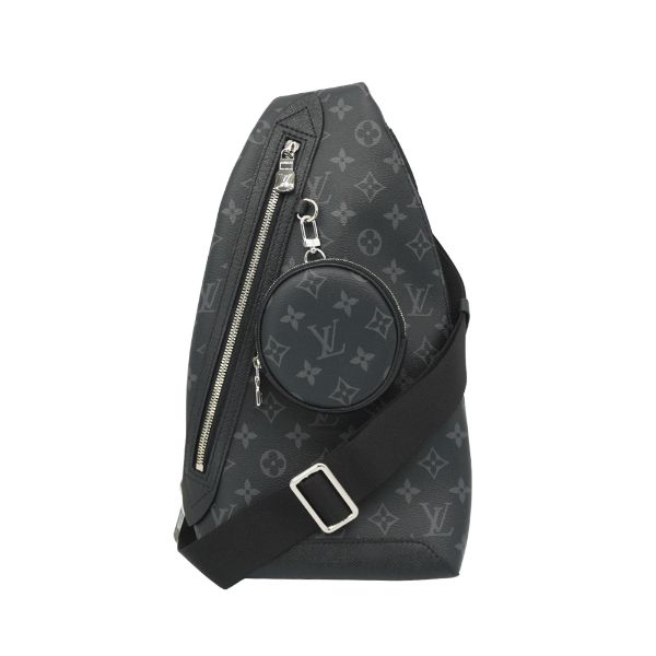 圖片 Louis Vuitton Duo 字花帆布斜背胸口包(M30936-黑灰)