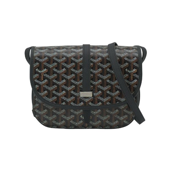 圖片 Goyard Belvedere PM 帆布穿釦斜背包(黑)