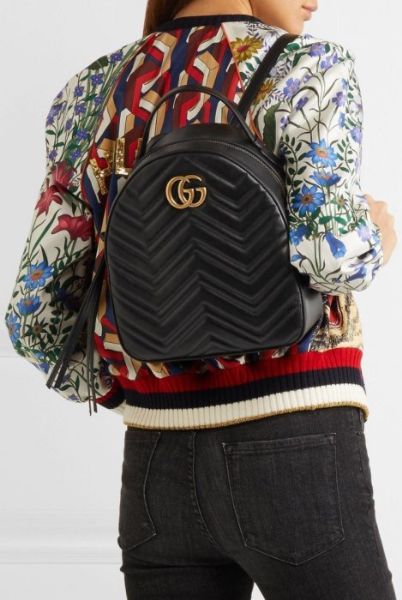 圖片 Gucci 476671 GG Marmont quilted leather backpack 後背包 黑