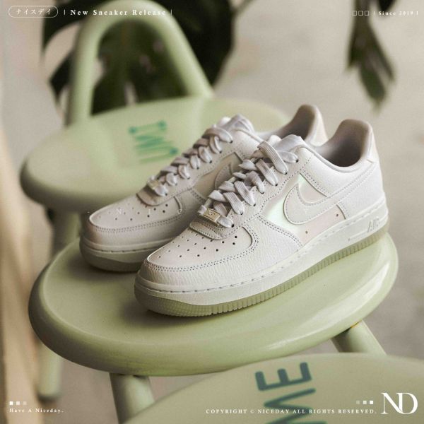 NICEDAY 現貨 Nike Air Force 1 White Multi Color 白炫彩 墨綠 冰綠底 女鞋 IH3204-100