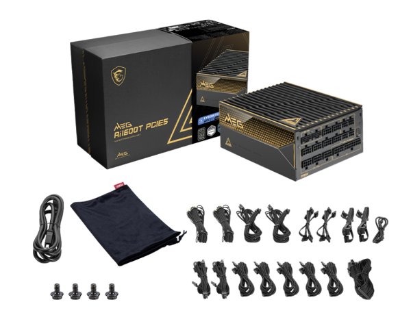 圖片 MSI 微星MEG Ai1600T PCIE5 電源供應器(鈦金/1600W/PCIe 5.1/ ATX 3.1)