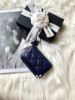 圖片 Chanel cf 深藍/裸粉色 金扣 荔枝皮 拉鍊錢包/卡包