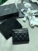 圖片 Chanel cf 黑金羊皮 荔枝皮 三折短夾錢包