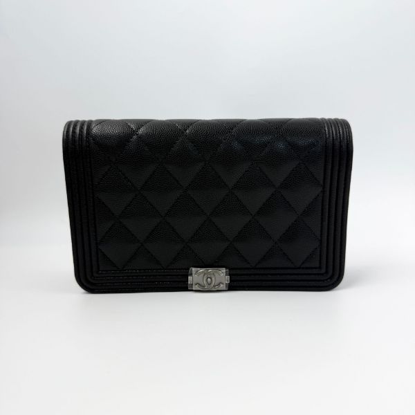 圖片 CHANEL香奈兒BOY WOC黑色荔枝皮復古銀釦