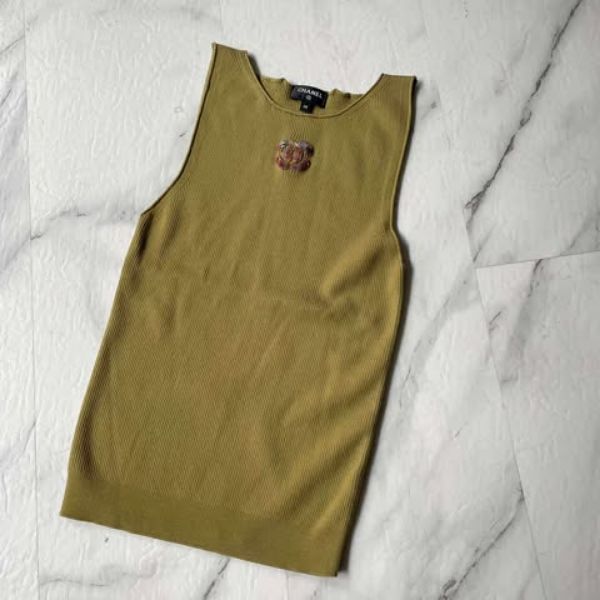 圖片 Chanel 22k牛油果綠logo背心