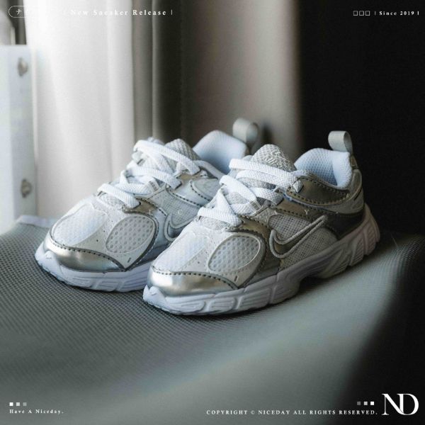 NICEDAY 現貨 Nike RNR 小童 童鞋 白銀 銀 學步 孩童 銀 復古 HQ6413-103