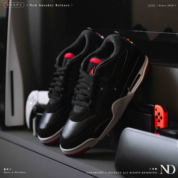 NICEDAY 現貨 Nike Air Jordan 4 RM Bred 黑紅 真皮 緩震 復古 籃球鞋 FQ7939-061