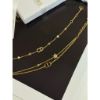 圖片 Dior 經典CD Logo、星星設計 金色 女生 雙鏈 手鍊
