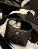 圖片 Chanel 香奈兒 CHANEL AP4484 黑色荔枝皮 斜背包手提包便當盒包 