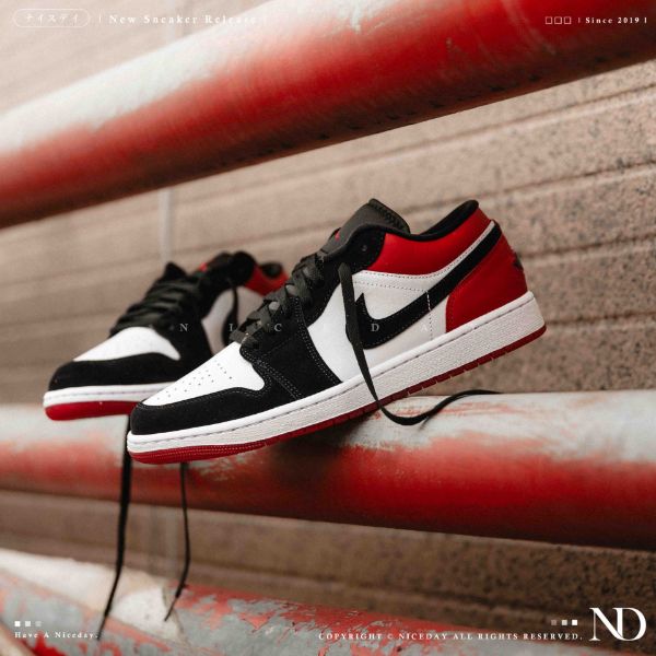 NICEDAY 現貨 Air Jordan 1 Low 2025 Black Toe 黑腳趾 黑 白 紅 經典 復刻 紅白 IB8971-106