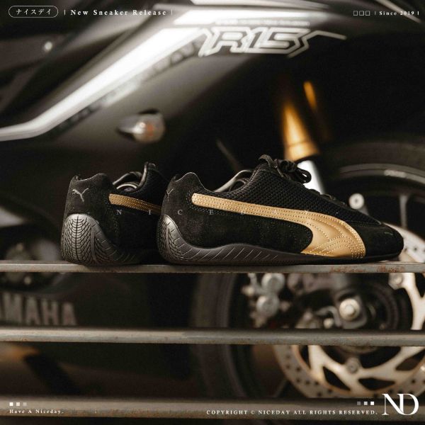 NICEDAY 現貨 Puma Speedcat 黑金 金 黑 賽車鞋 復古 薄底 金標 403902-06