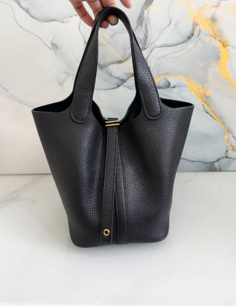 圖片 「M.Y精品」 Hermes picotin 18 菜籃子18 黑色金釦G刻