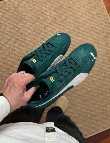 圖片 PUMA Speedcat OG 森林綠 深綠 白綠色 麂皮 復古 賽車鞋 薄底鞋 398846-12/預購