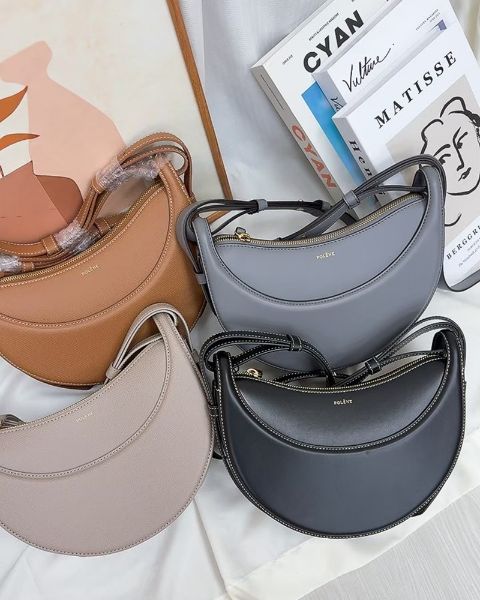 圖片 POLÈNE Numéro Dix半月包 polene 光滑岩石灰