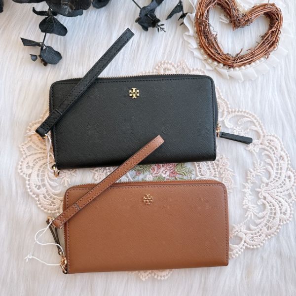 圖片 ［SKR精品服飾］Tory Burch TB 黑色 防刮紋 拉鍊長夾