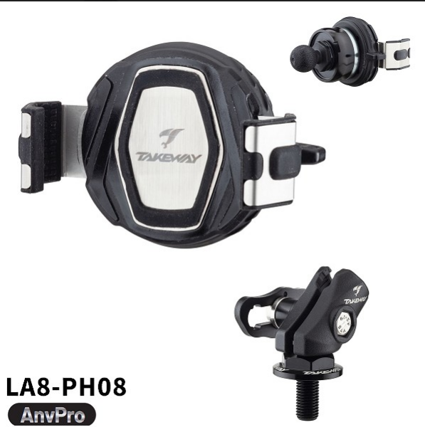 圖片 【台中硬了安全帽】TAKEWAY 黑隼2 手機架 雙磁浮 夾式 R15專用 R15