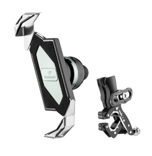 圖片 【台中硬了安全帽】TAKEWAY 黑隼1代 手機架 夾式 雙磁浮