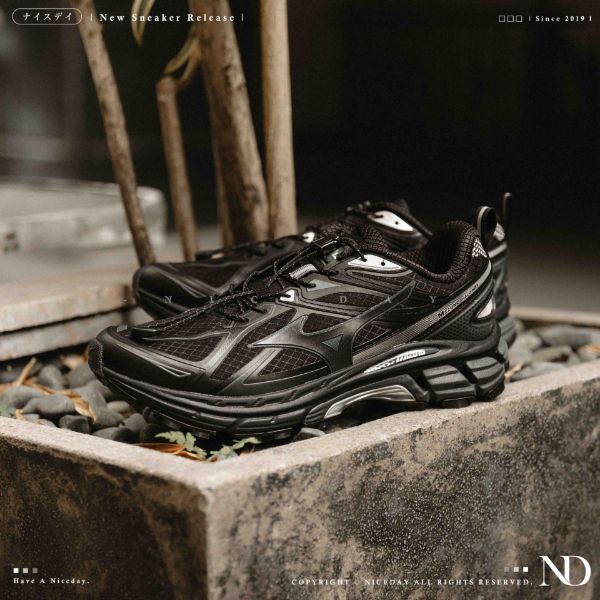 NICEDAY 代購 Mizuno Halo Mix TL Black 黑色 黑魂 灰黑 復古 慢跑鞋 機能 男女鞋 D1GH251201