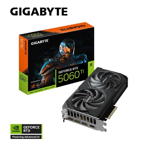 圖片 【GIGABYTE 技嘉】RTX 5060 Ti WINDFORCE OC 8G 顯示卡 N506TWF2OC-8GD
