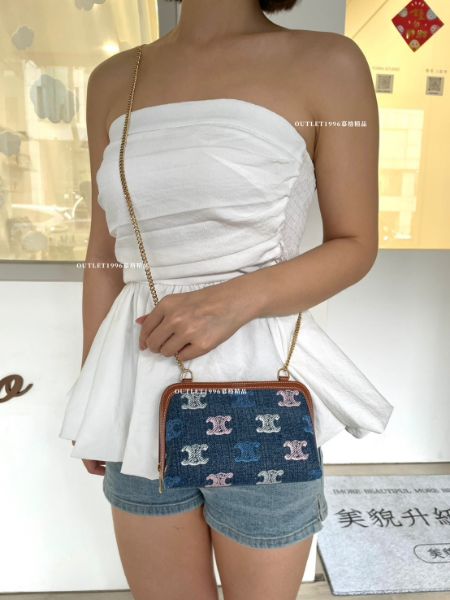 圖片 新款 ⚘ CELINE TRIOMPHE 牛仔藍BAG