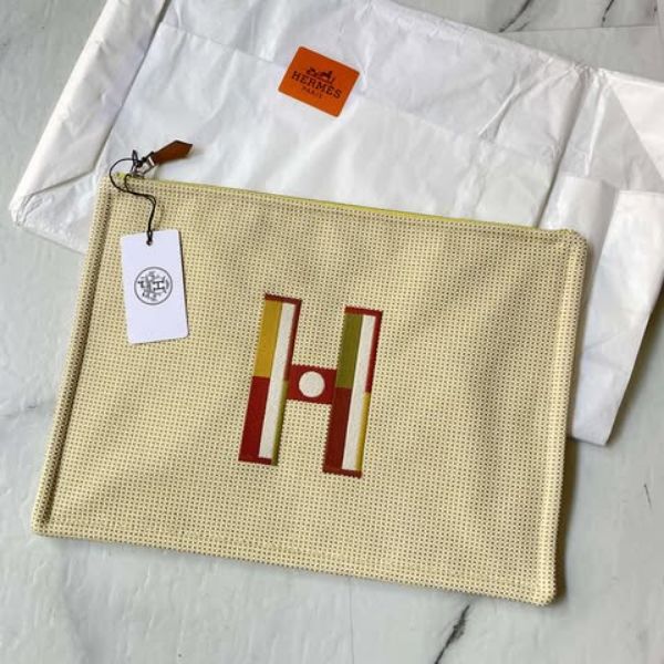 圖片 Hermes 檸檬黃H大號收納包