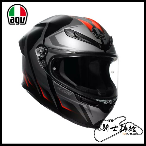 圖片 公司貨 AGV K6S Karve 黑灰紅 亞洲版 全罩 安全帽 新款 K6 S 輕量 大鴨尾