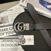 圖片 GUCCI GG 銀頭黑咖雙面皮帶3.7CM