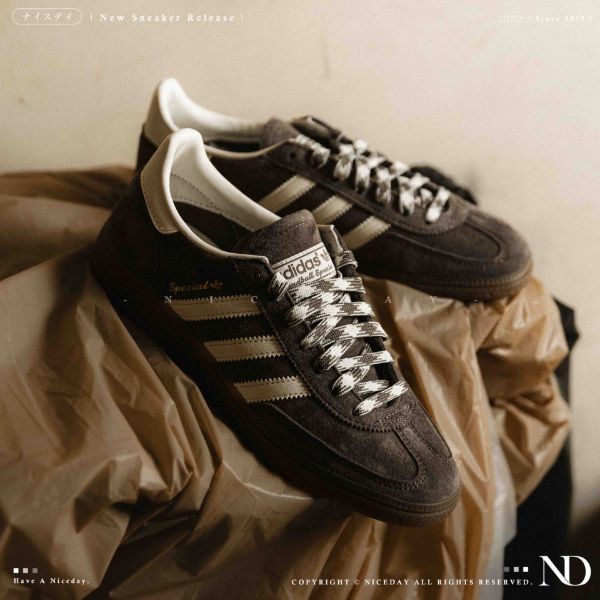 NICEDAY 現貨 Adidas Handball Spezial 黑 灰 灰黑色 麂皮 焦糖底 休閒鞋 德訓鞋 滑板 復古 KJ6303