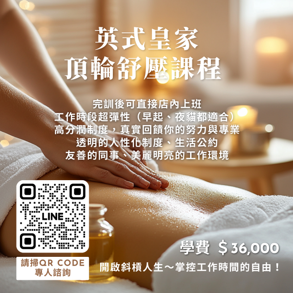 圖片 英式皇家頂輪舒壓 課程 （第三梯次）