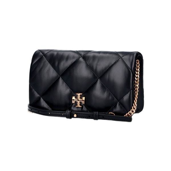 圖片 Tory Burch KIRA DIAMOND 絎縫斜背包 黑色 - 158624/001