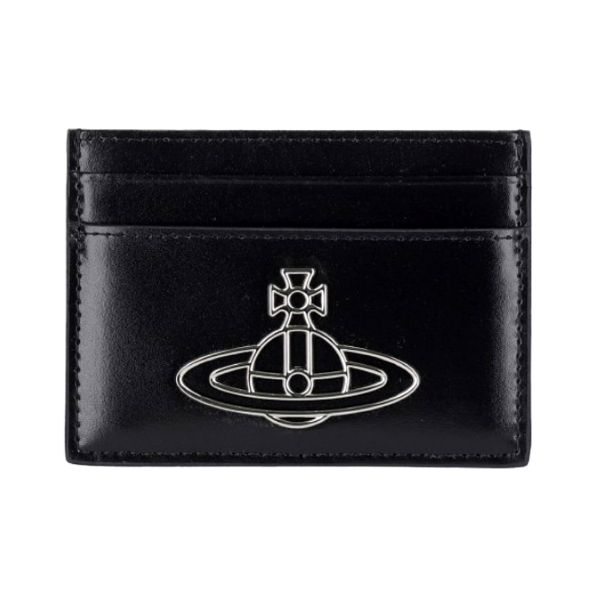 圖片 【Vivienne Westwood】 品牌LOGO 亮面漆皮卡夾 黑色 - 54030007W L0077/N401